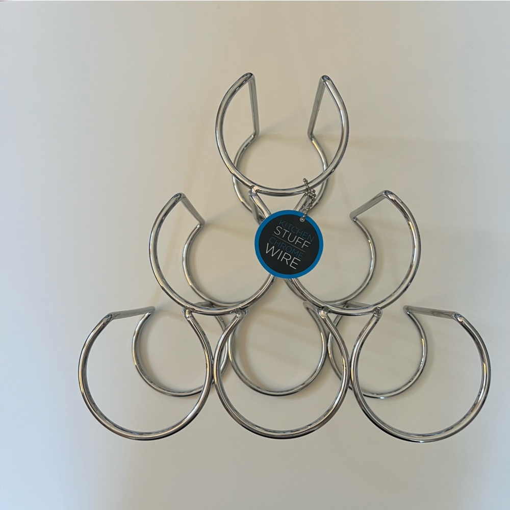 NWT Kitchen Stuff Plus Chrome Wire Wine Bottle Holder